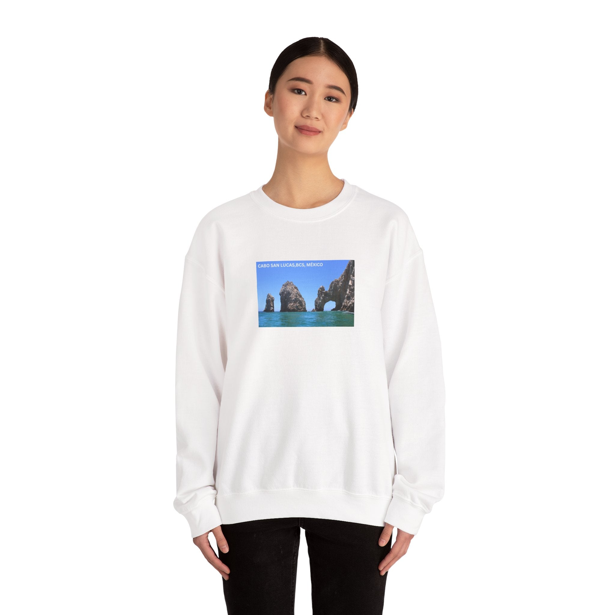Cabo San Lucas Arch Crewneck Sweatshirt — Mexican Beach Photo Pullover