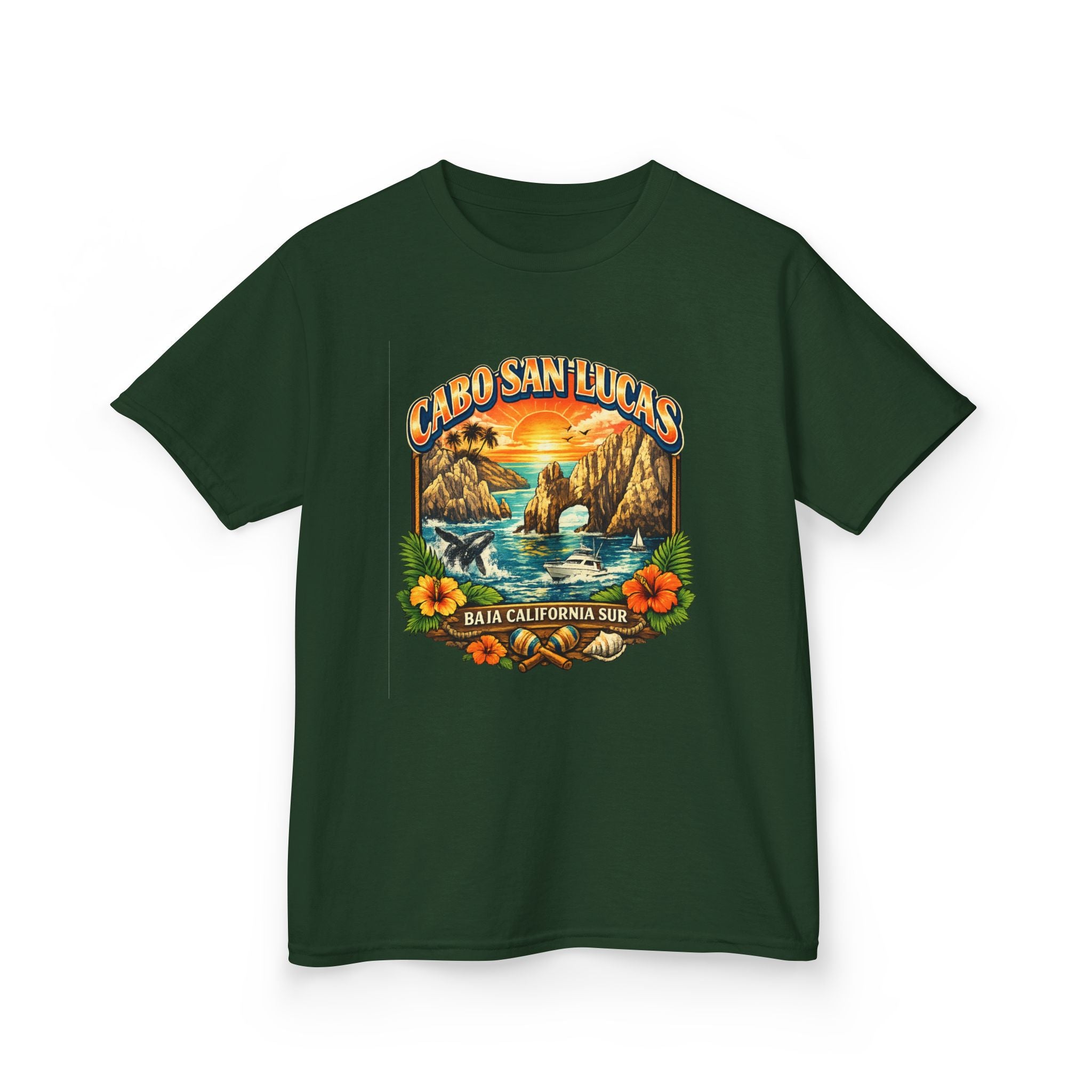 Kids Tee — "Cabo San Lucas" Sunset Tropical Beach Graphic