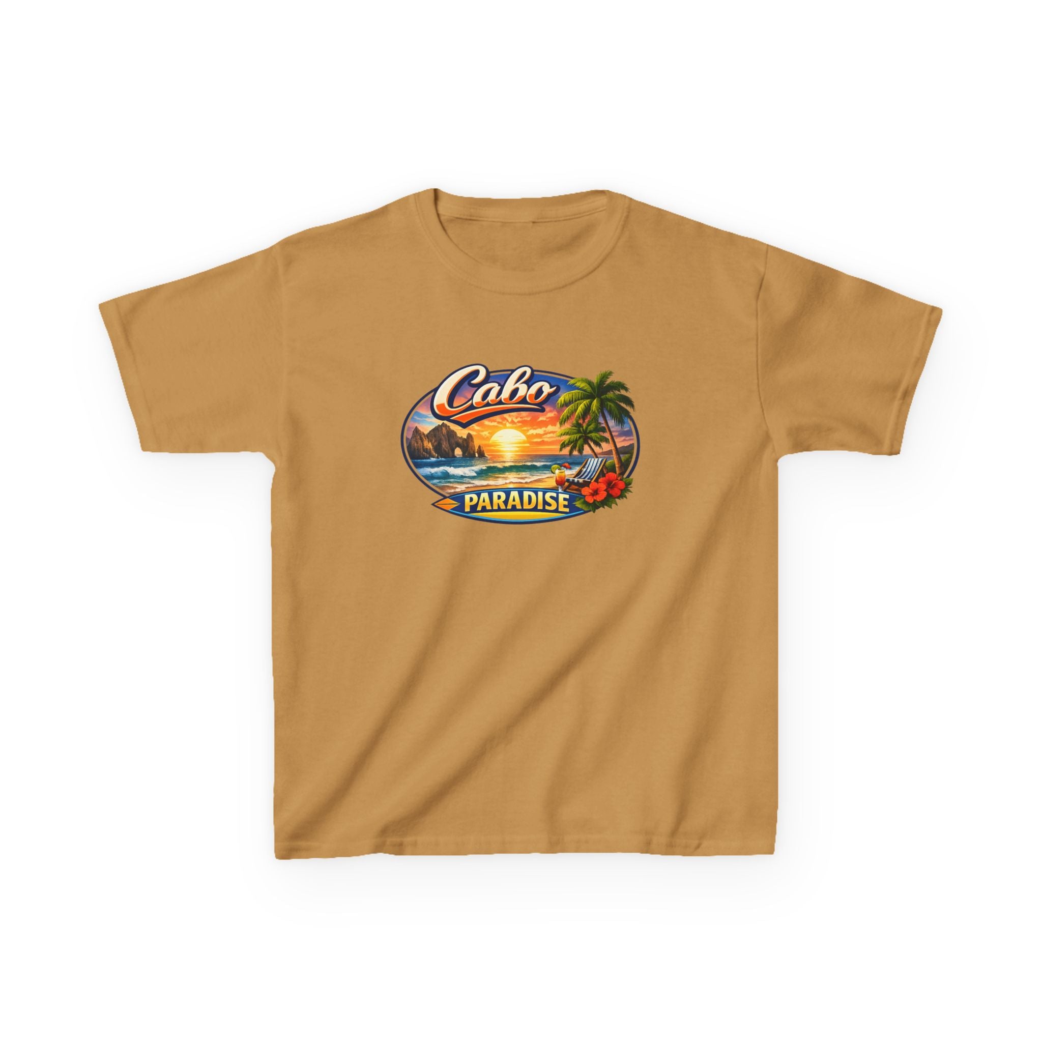 Kids Tee — "Cabo Paradise" Sunset Beach Graphic