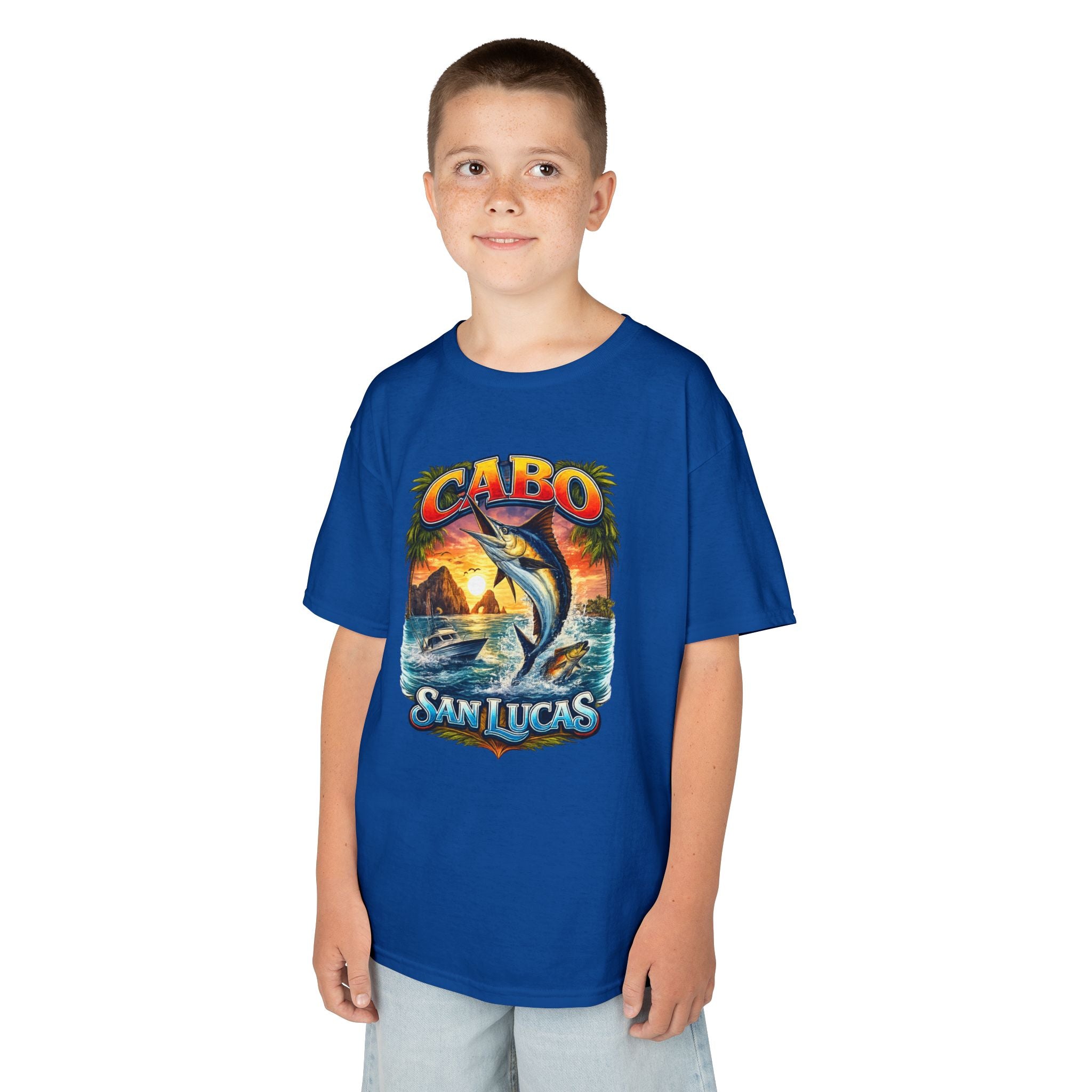 Kids T-Shirt - Cabo San Lucas Marlin Sunset Graphic