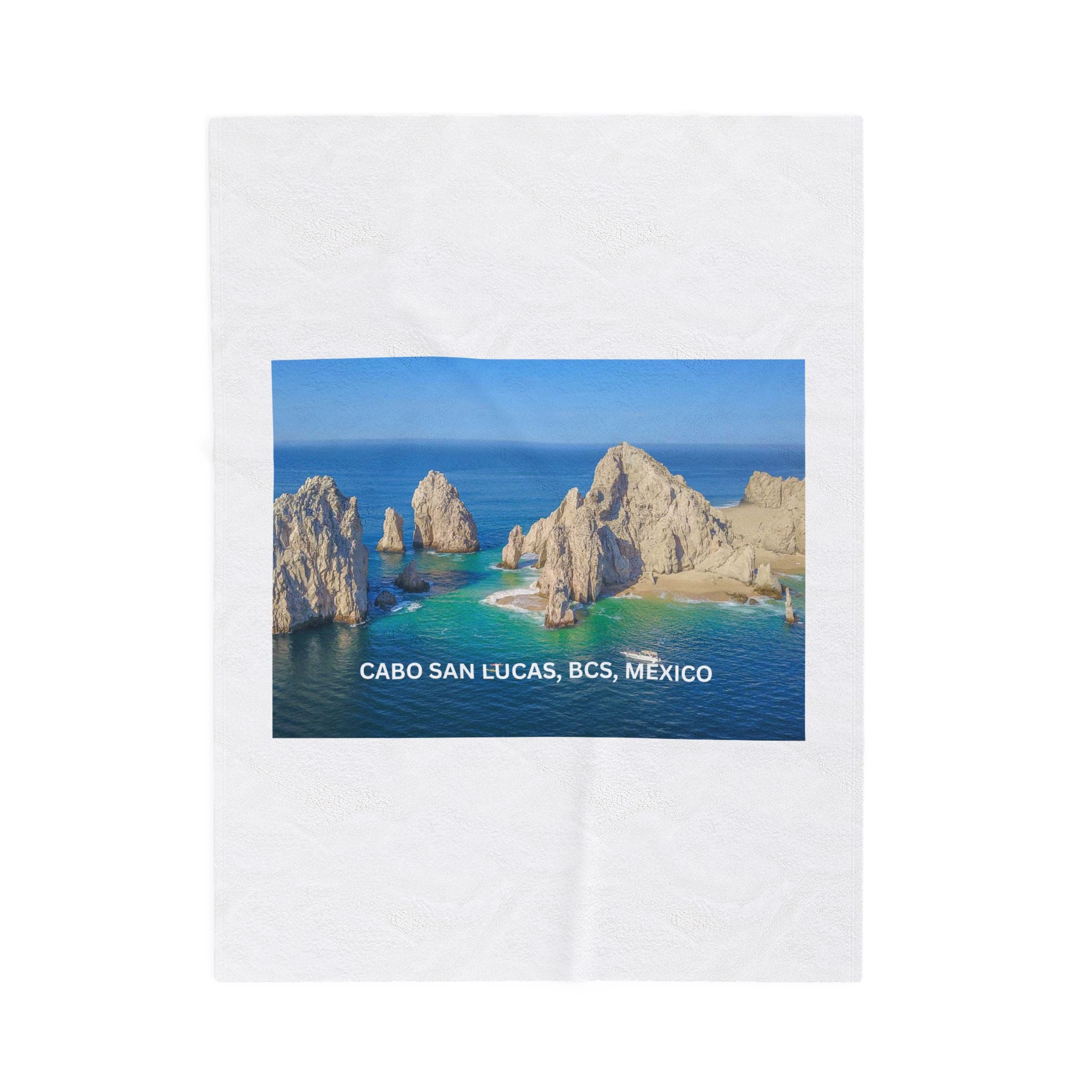 Velveteen Plush Blanket of Cabo San Lucas Arch
