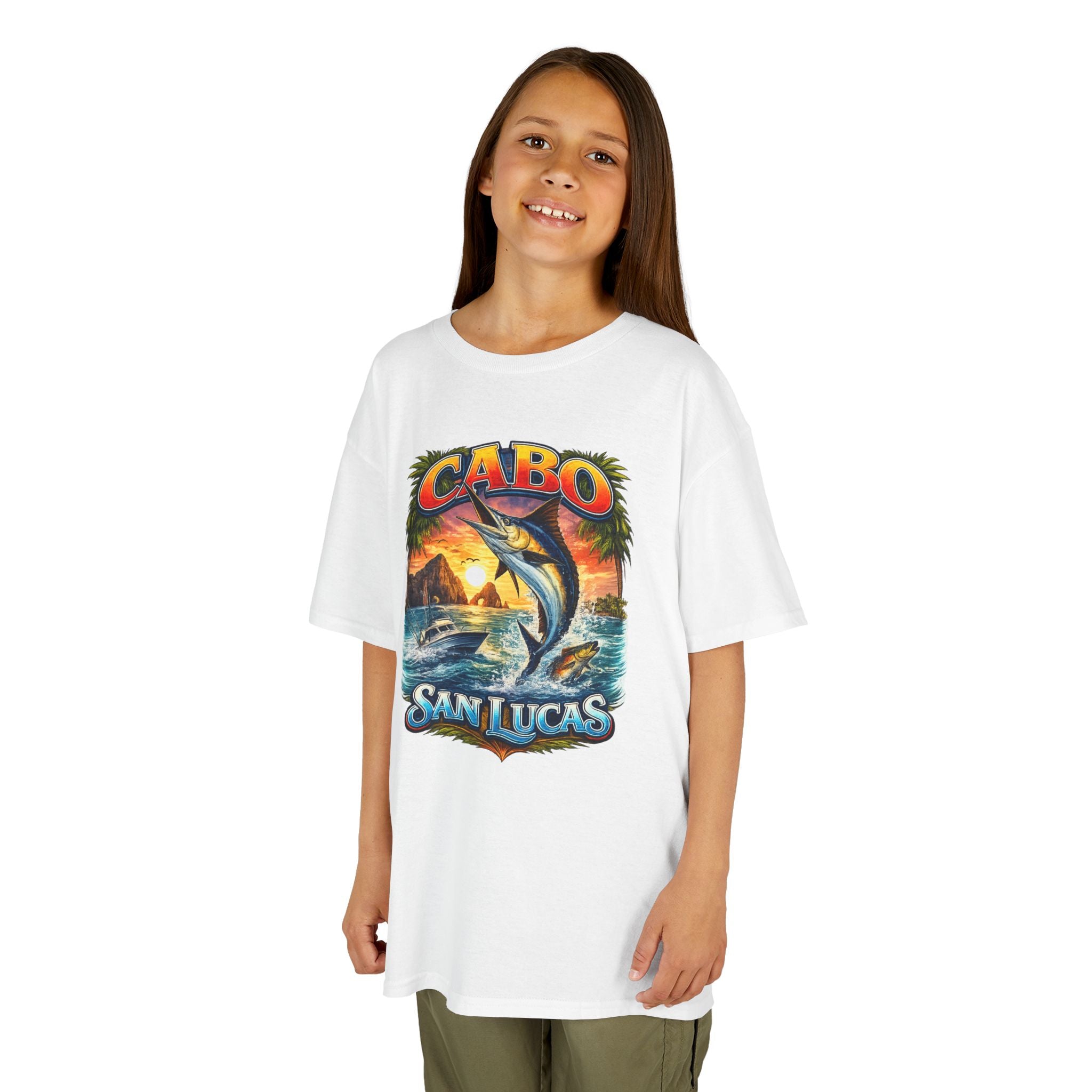 Kids T-Shirt - Cabo San Lucas Marlin Sunset Graphic
