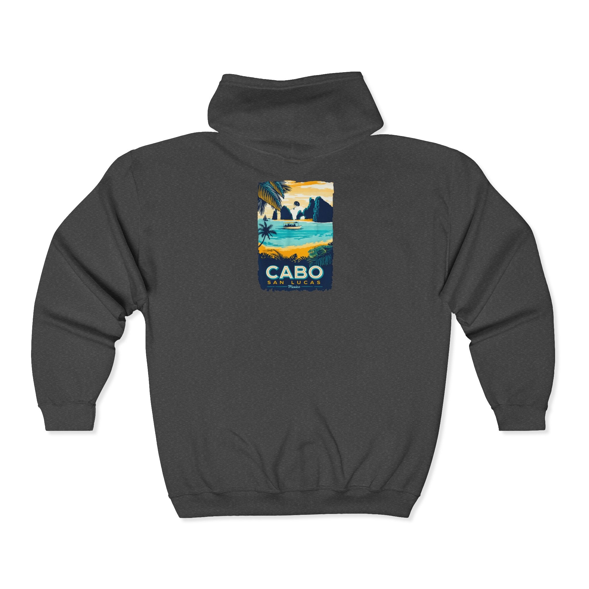 Cabo San Lucas Arch Zip Hoodie — Baja Beach Travel Pullover