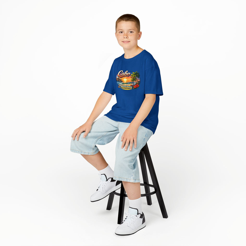 Kids Tee — "Cabo Paradise" Sunset Beach Graphic