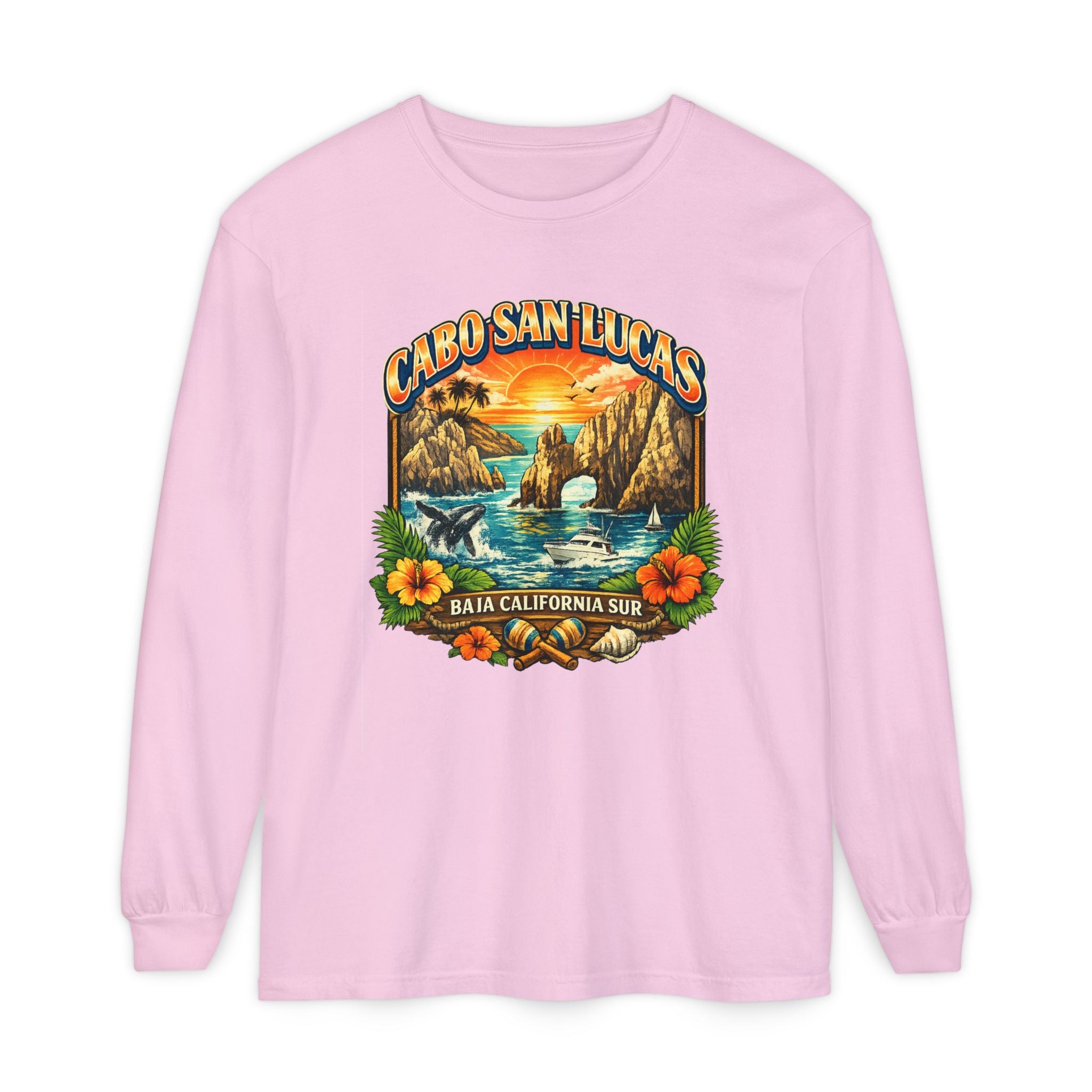Cabo San Lucas Long Sleeve T-Shirt – Baja California Sun Beach Graphic