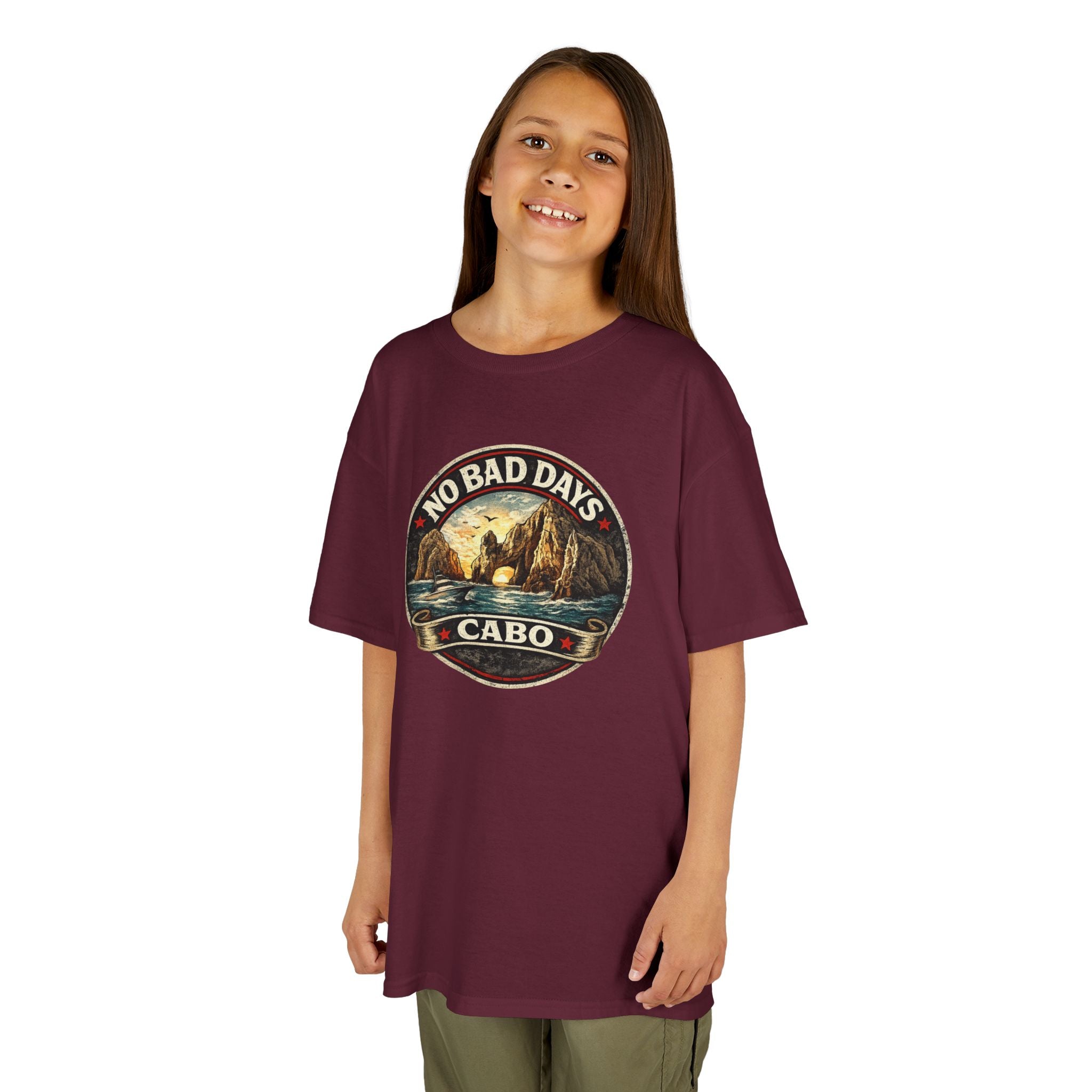 Kids Tee — 'No Bad Days' Cabo Surf Vintage Graphic