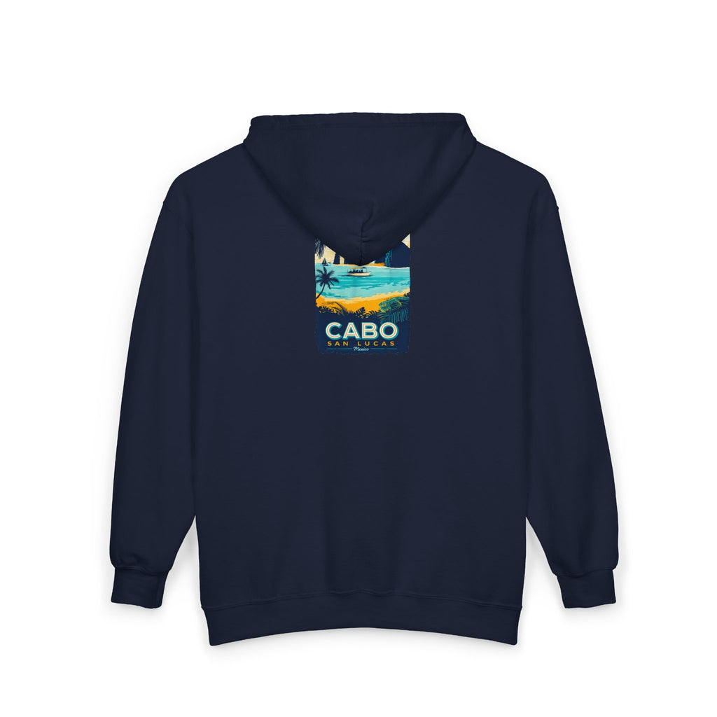 Cabo San Lucas Arch Zip Hoodie — Baja Beach Travel Pullover