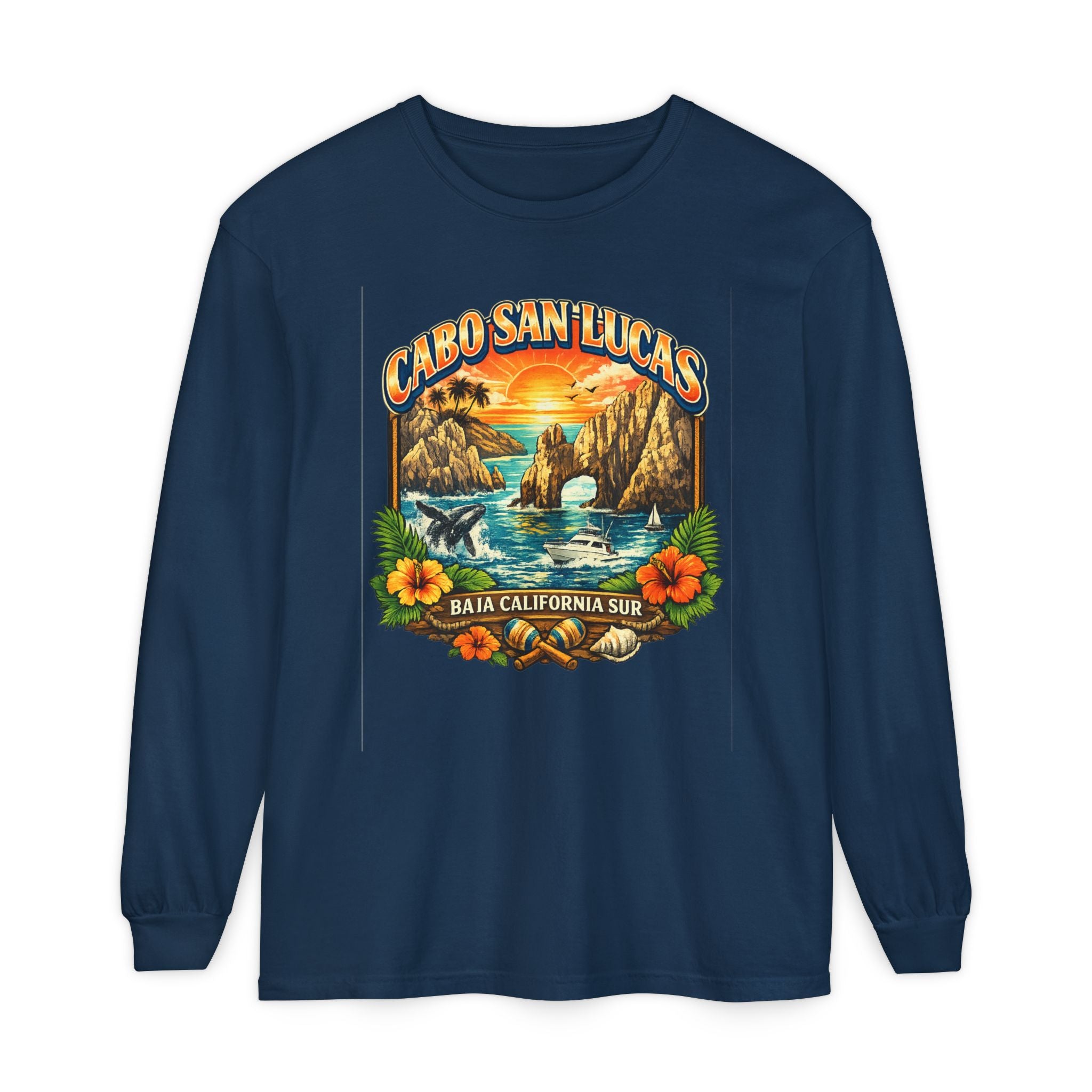 Cabo San Lucas Long Sleeve T-Shirt – Baja California Sun Beach Graphic