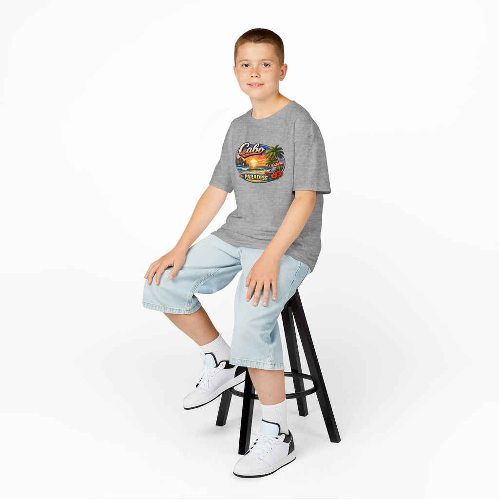 Kids Tee — "Cabo Paradise" Sunset Beach Graphic