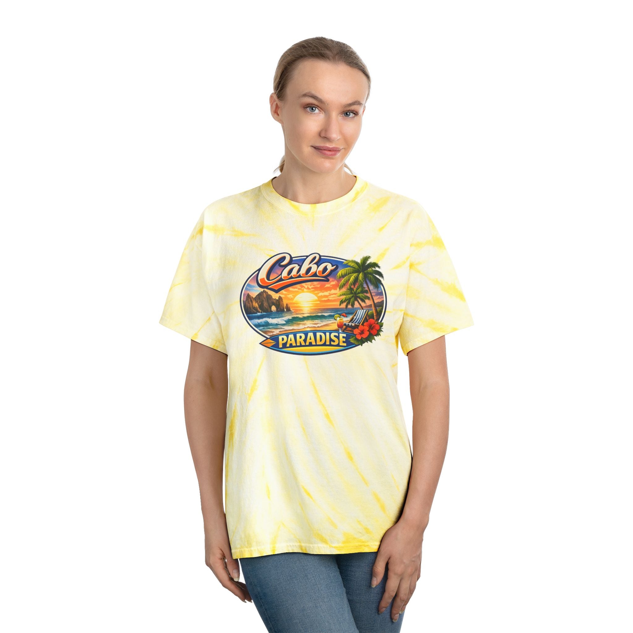 Cabo Paradise Tie-Dye Tee — Yellow Cyclone Beach Shirt
