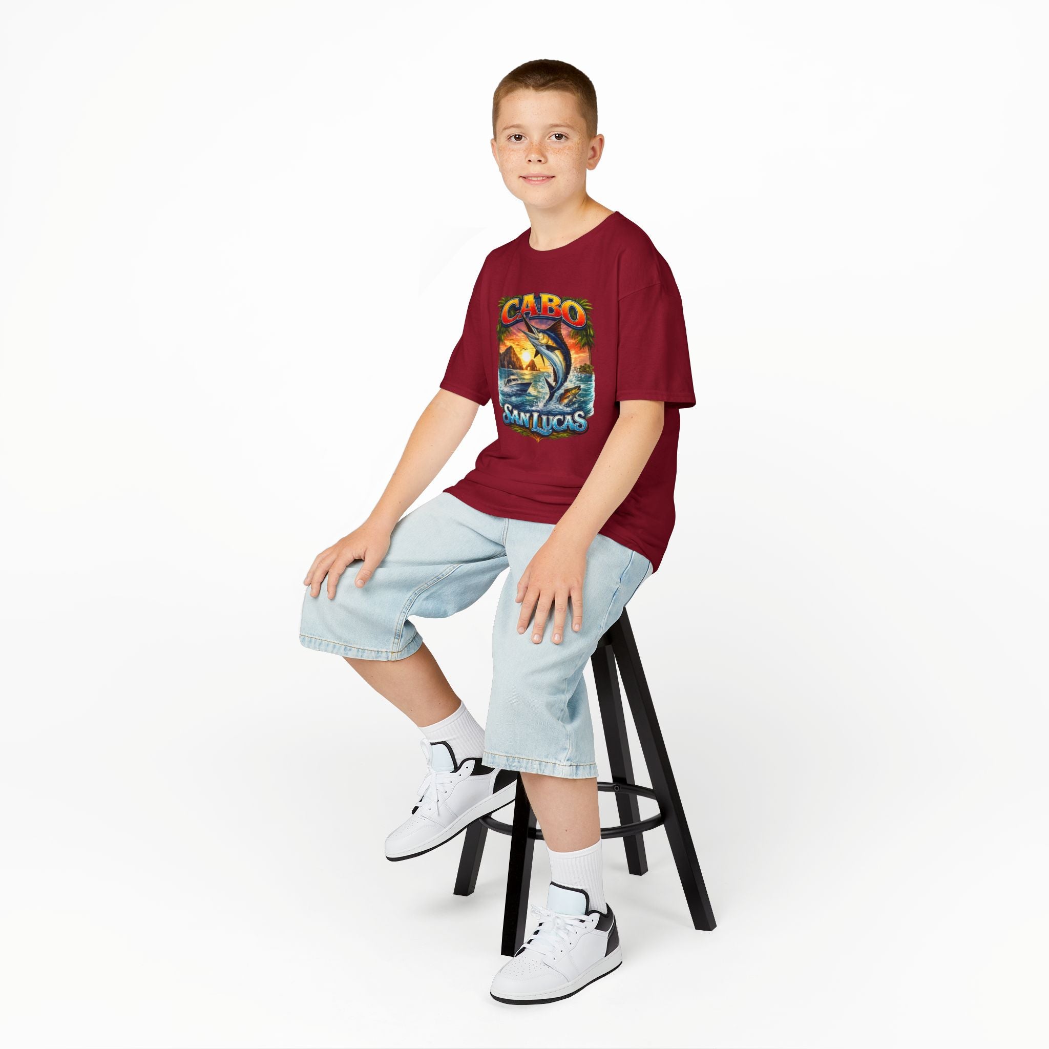 Kids T-Shirt - Cabo San Lucas Marlin Sunset Graphic
