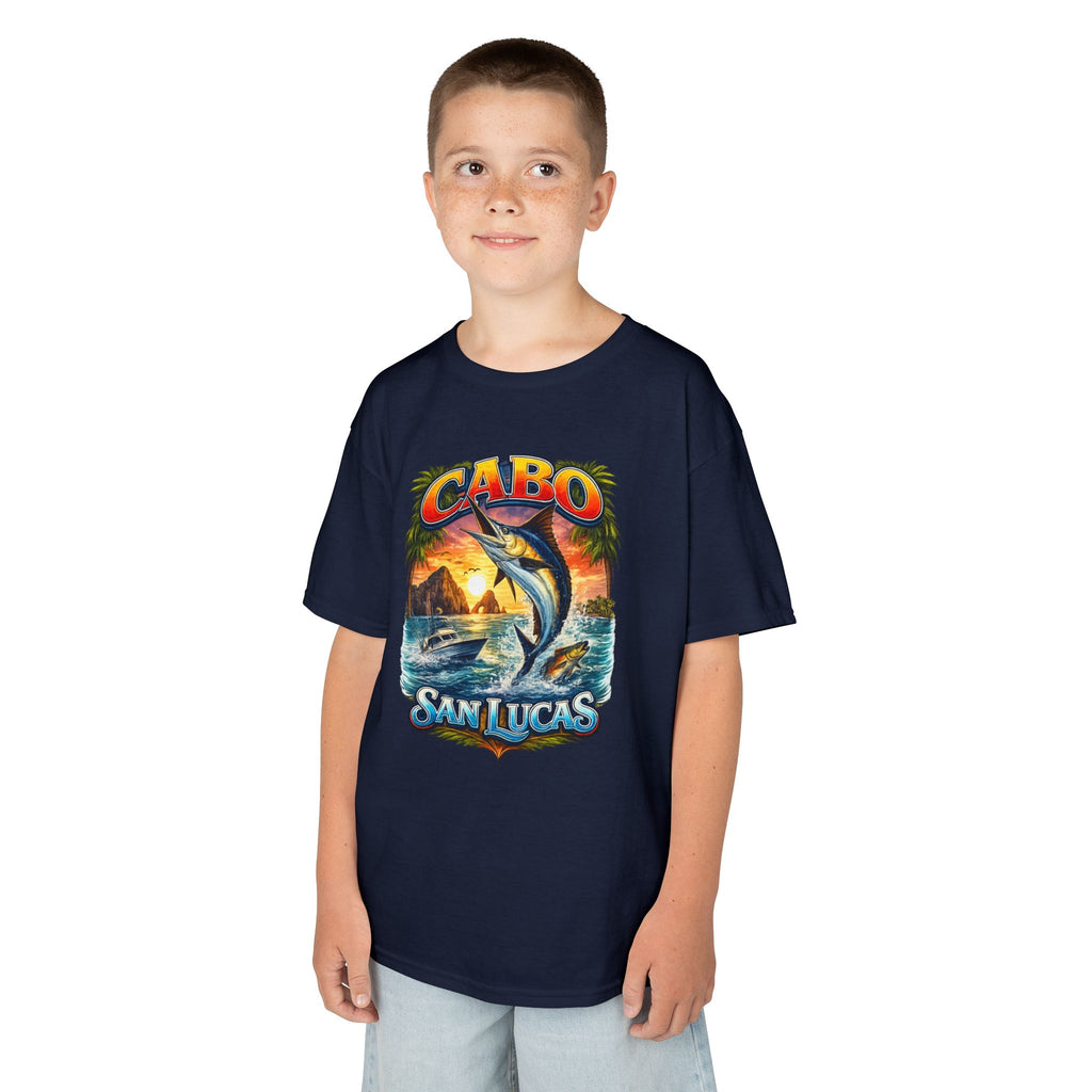 Kids T-Shirt - Cabo San Lucas Marlin Sunset Graphic