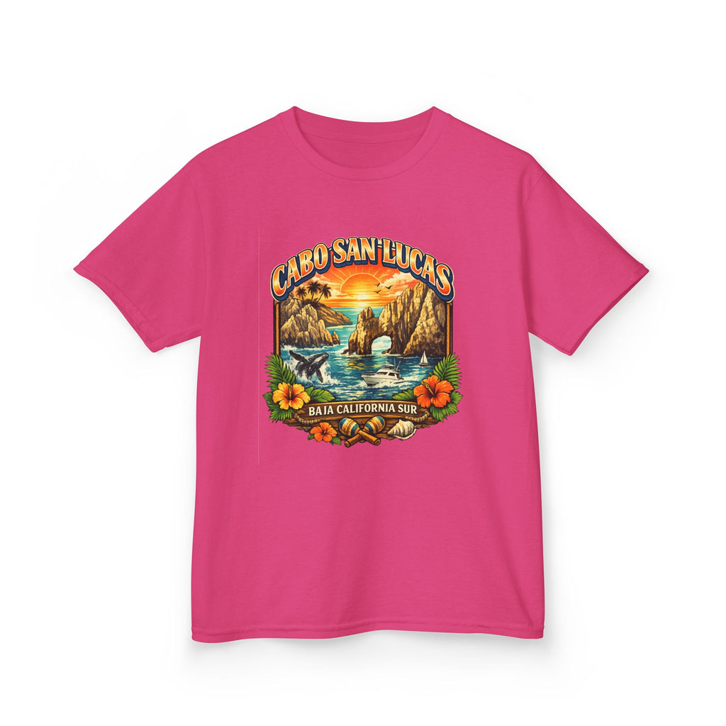 Kids Tee — "Cabo San Lucas" Sunset Tropical Beach Graphic