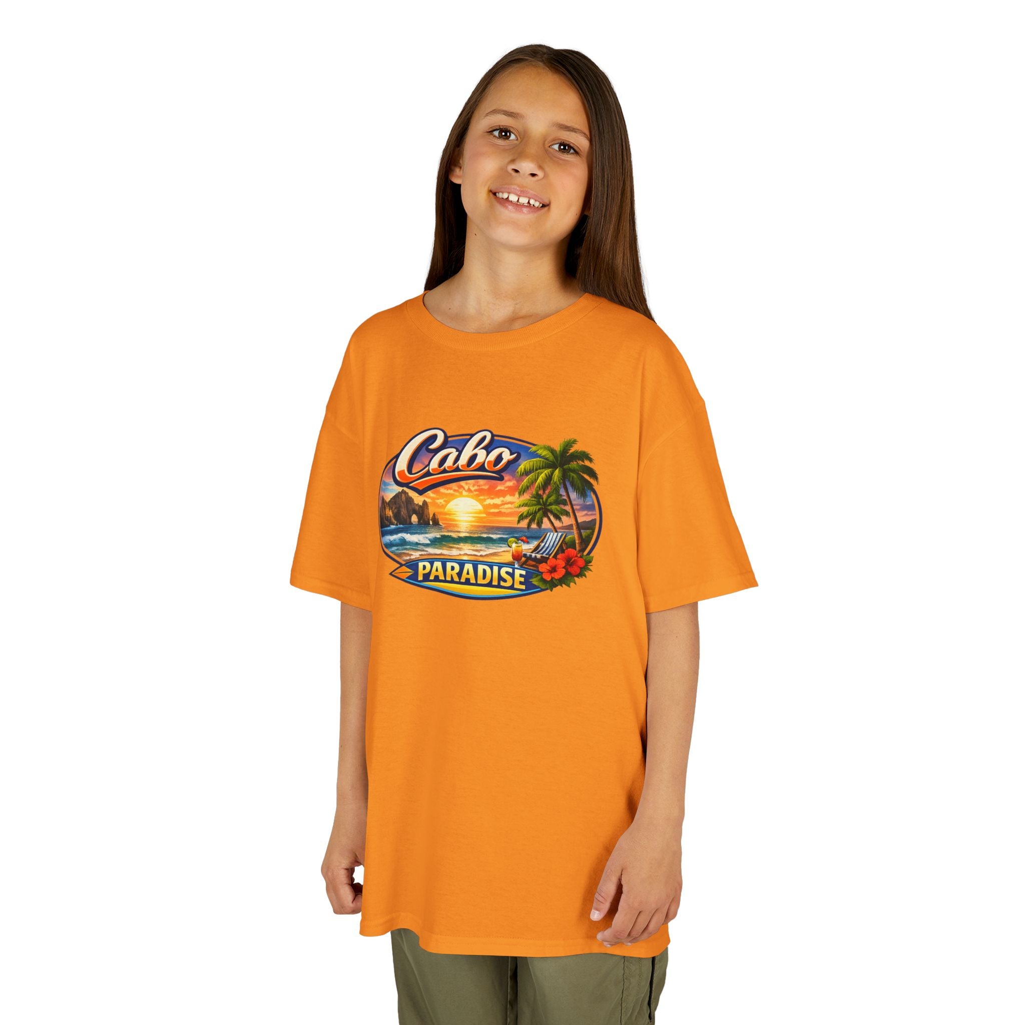 Kids Tee — "Cabo Paradise" Sunset Beach Graphic