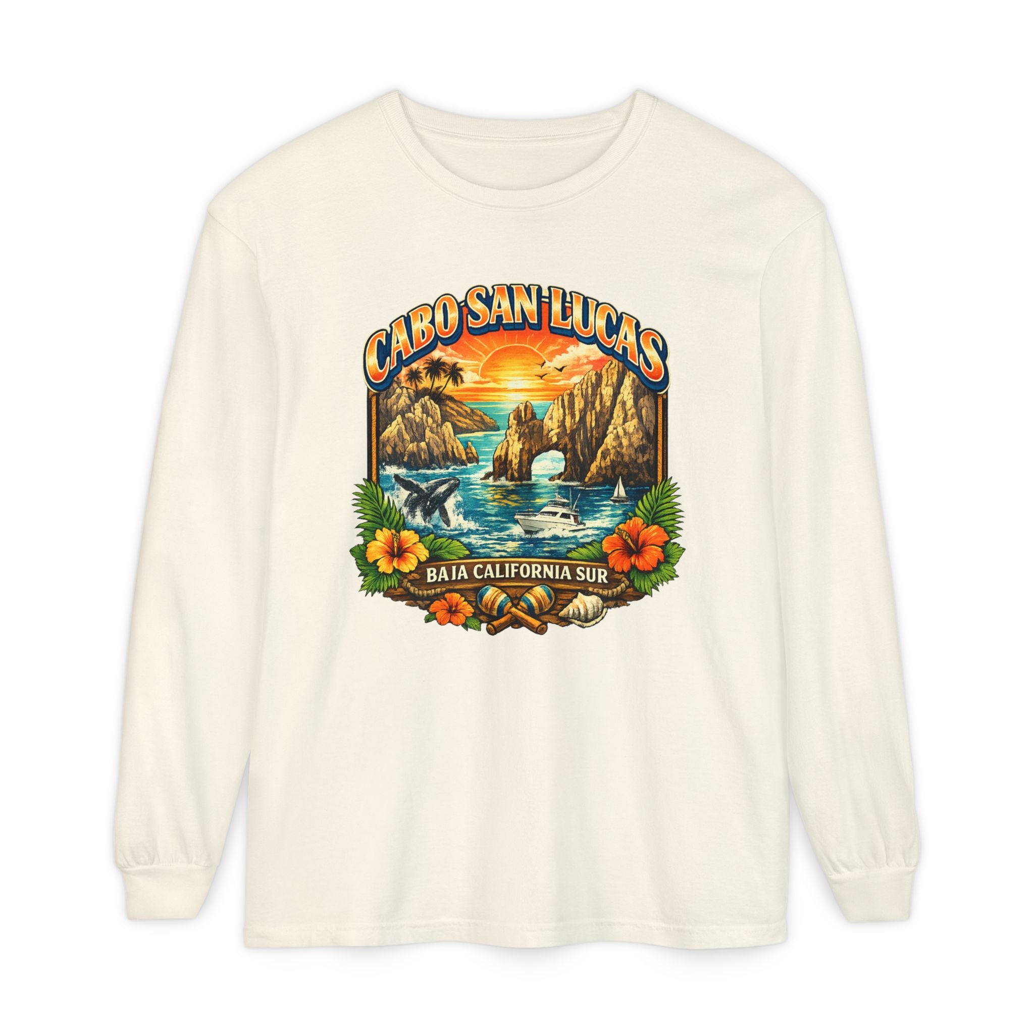 Cabo San Lucas Long Sleeve T-Shirt – Baja California Sun Beach Graphic