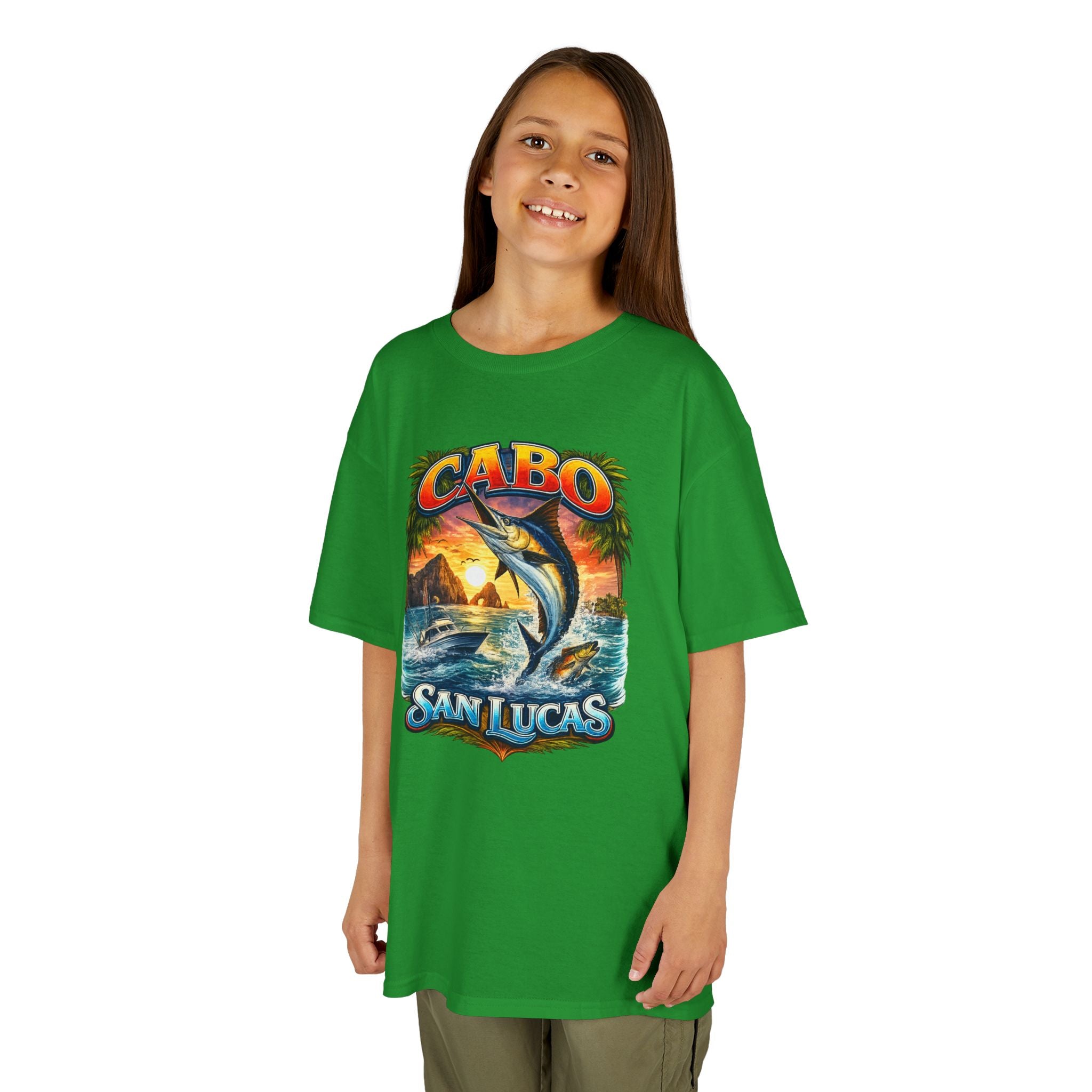 Kids T-Shirt - Cabo San Lucas Marlin Sunset Graphic
