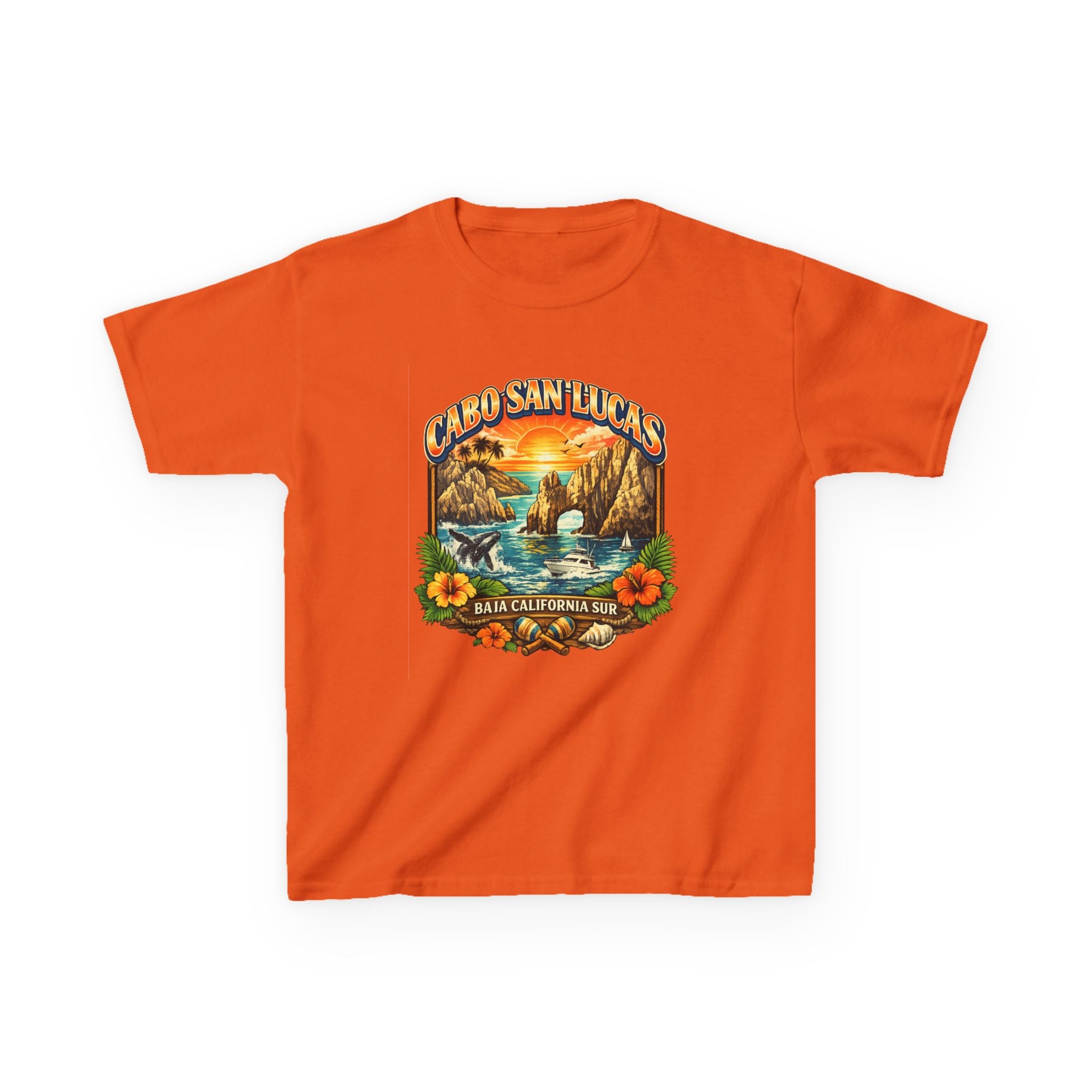 Kids Tee — "Cabo San Lucas" Sunset Tropical Beach Graphic