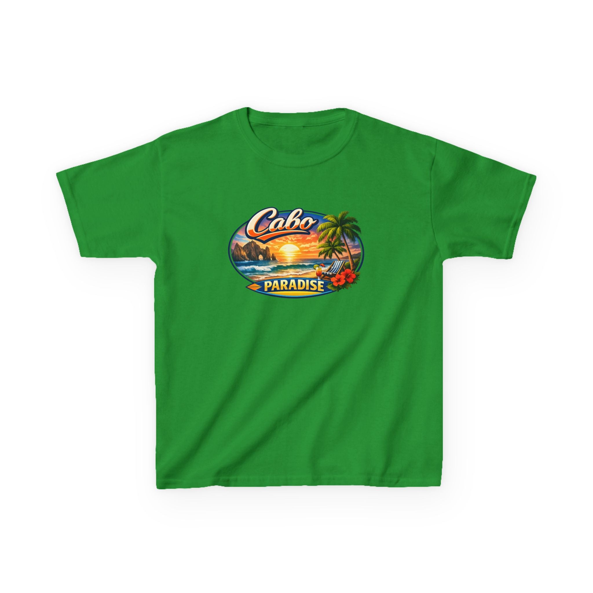 Kids Tee — "Cabo Paradise" Sunset Beach Graphic