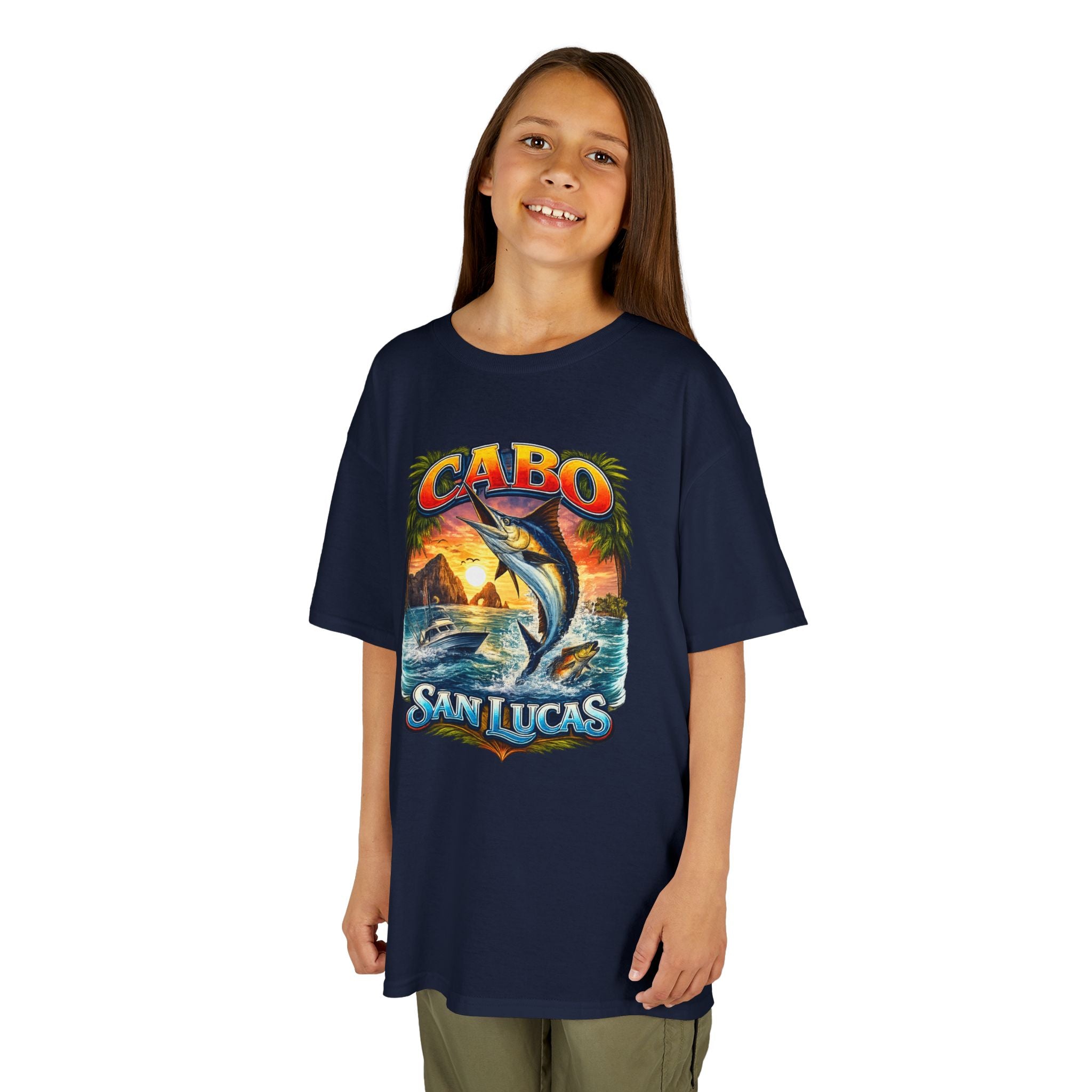 Kids T-Shirt - Cabo San Lucas Marlin Sunset Graphic