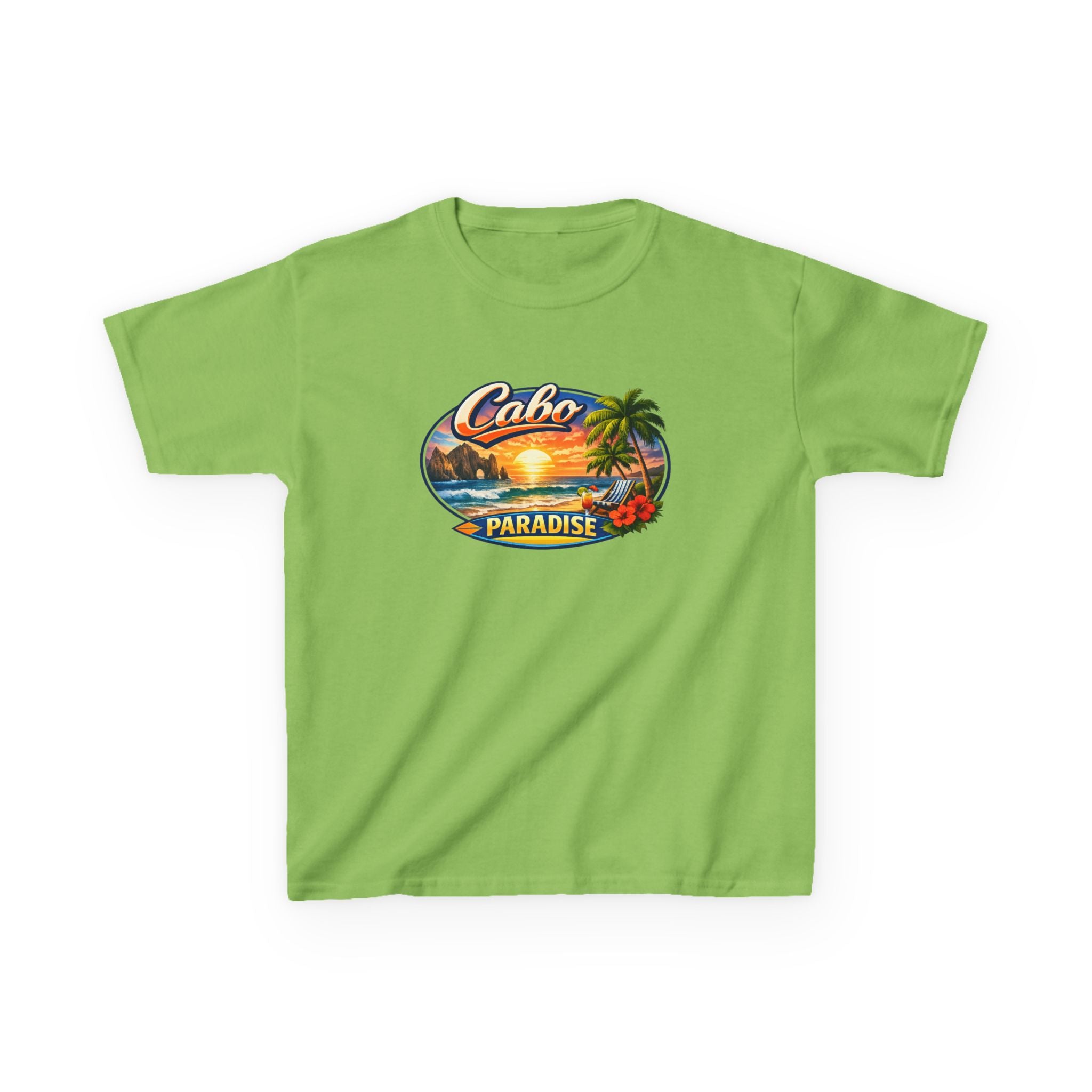 Kids Tee — "Cabo Paradise" Sunset Beach Graphic