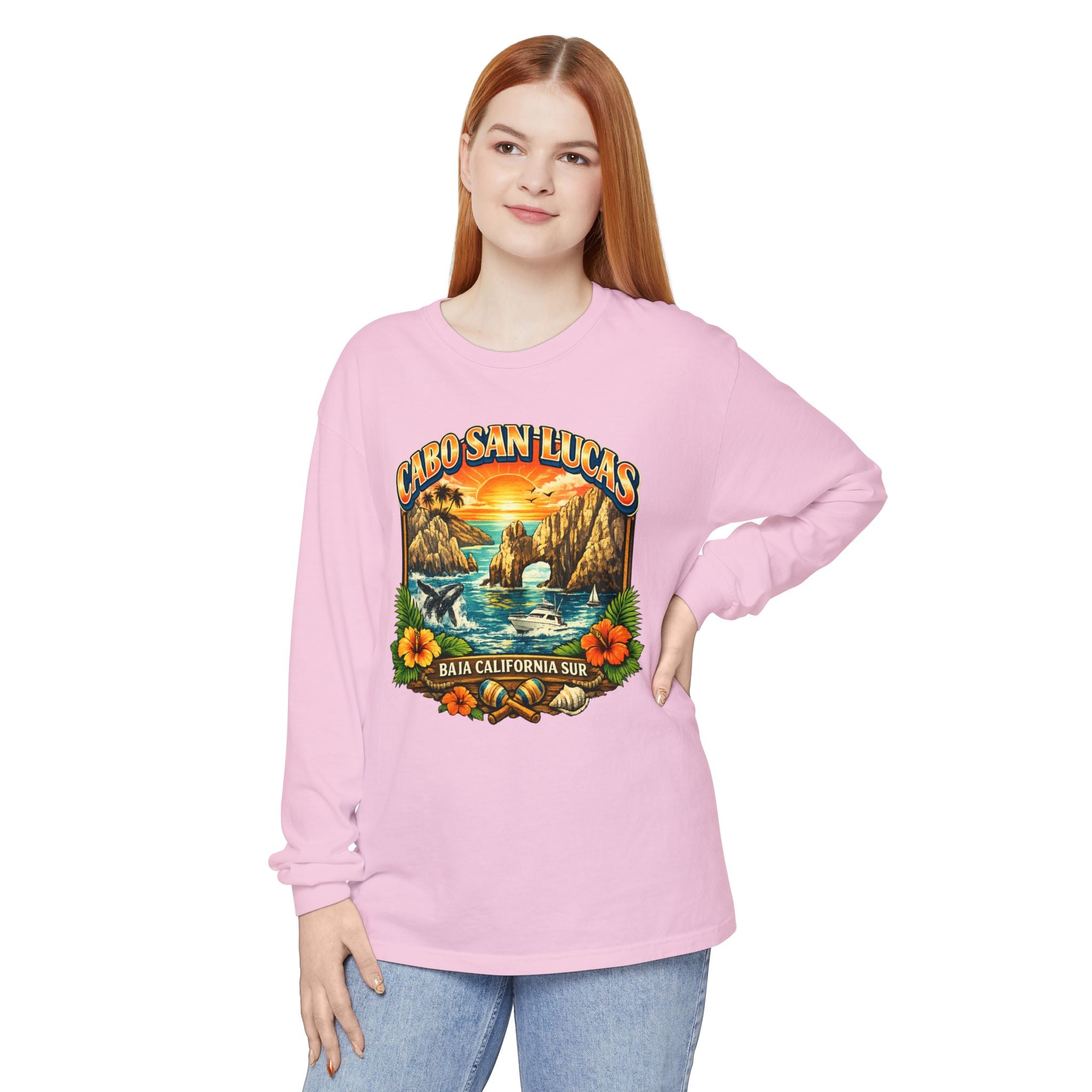 Cabo San Lucas Long Sleeve T-Shirt – Baja California Sun Beach Graphic