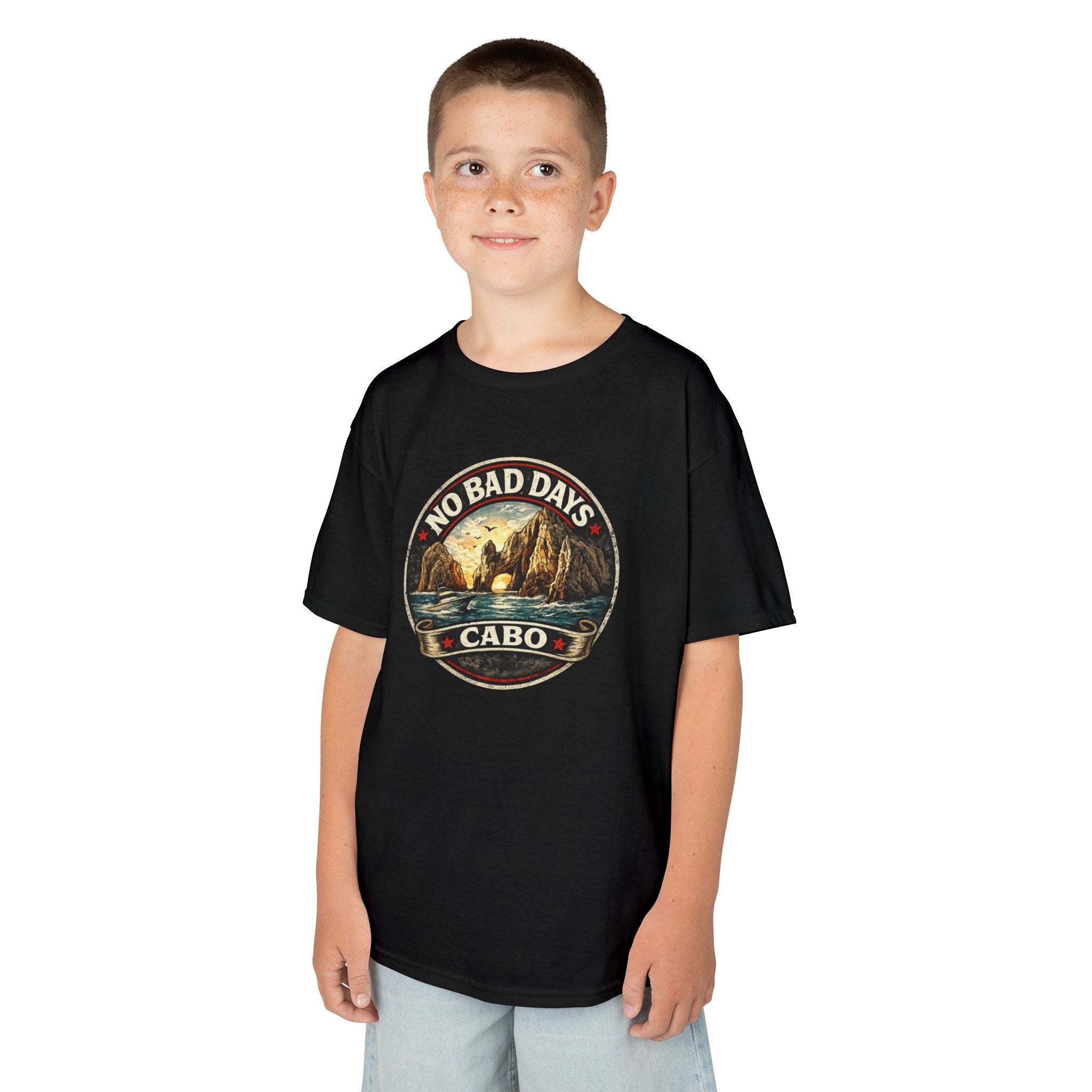 Kids Tee — 'No Bad Days' Cabo Surf Vintage Graphic