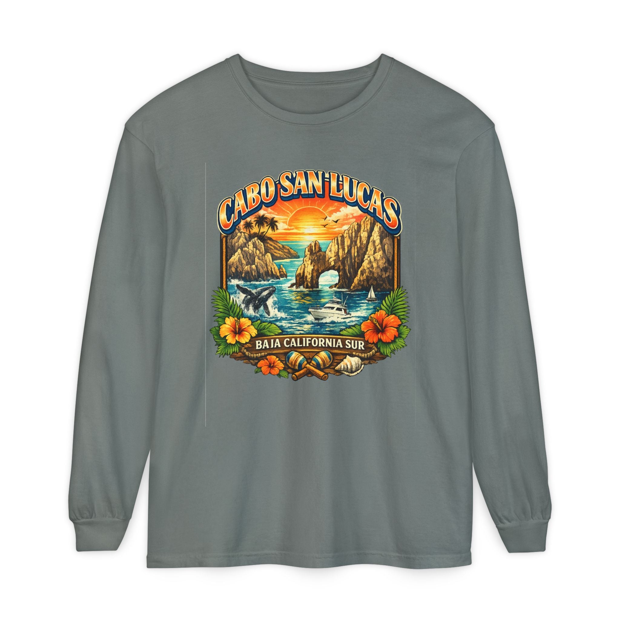 Cabo San Lucas Long Sleeve T-Shirt – Baja California Sun Beach Graphic