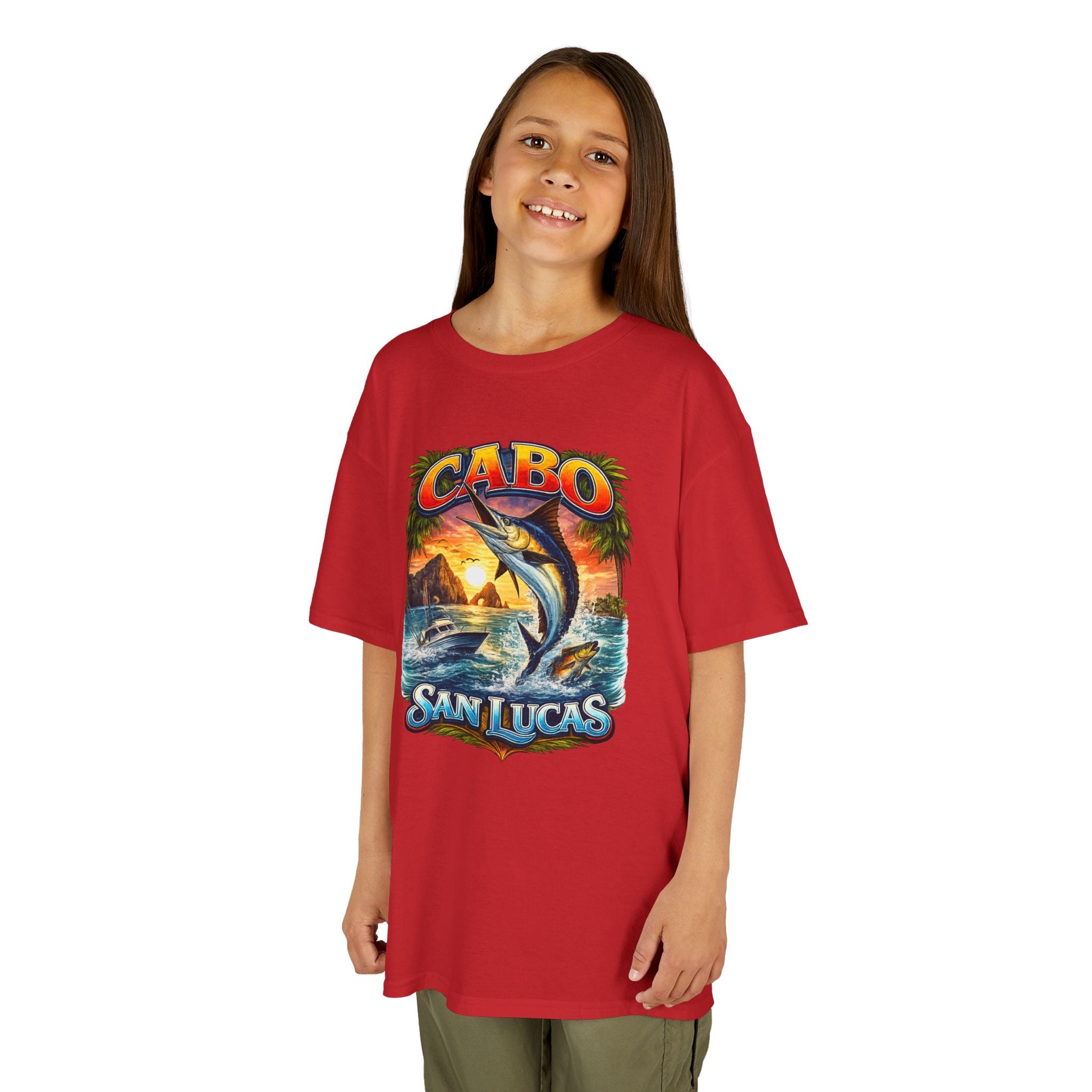 Kids T-Shirt - Cabo San Lucas Marlin Sunset Graphic