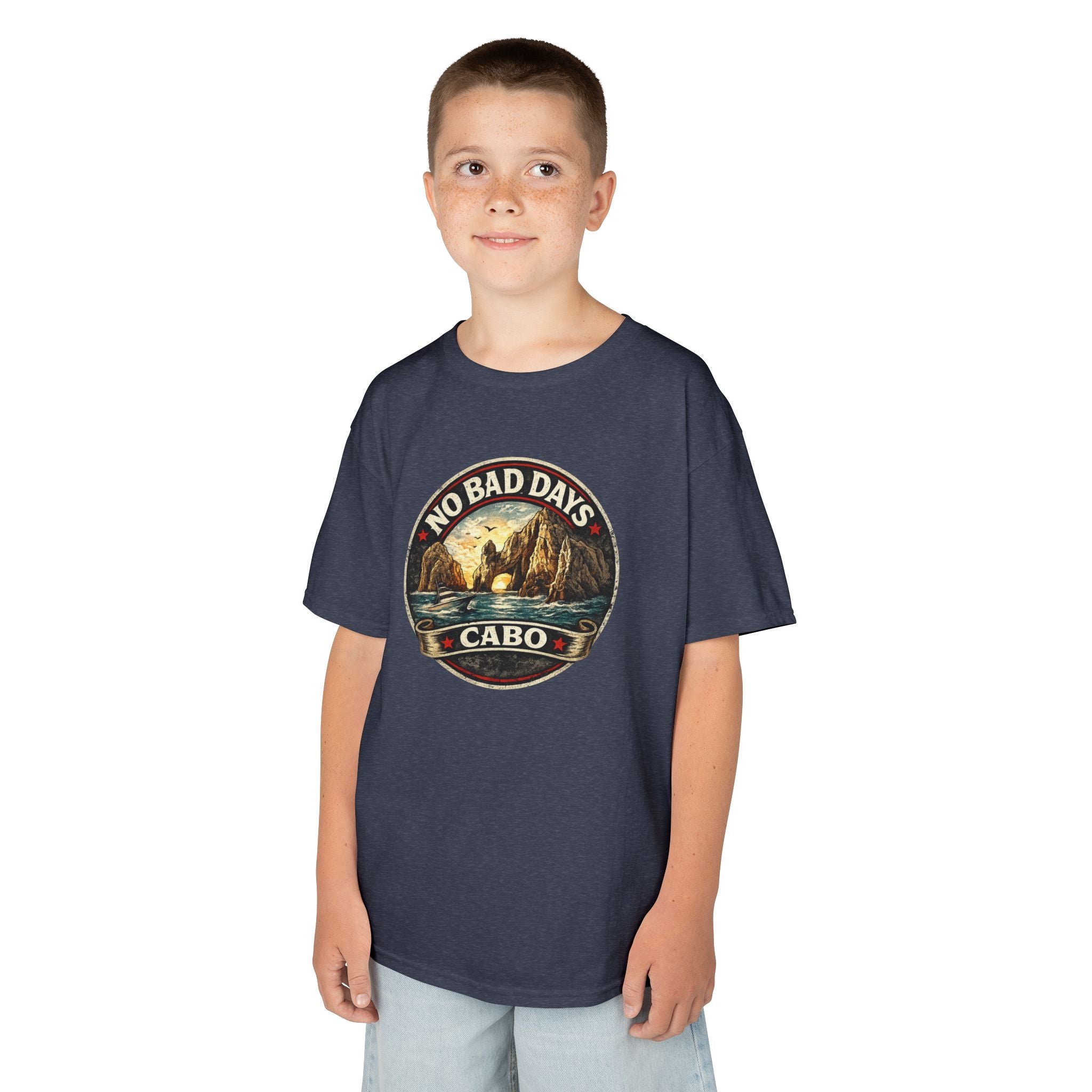 Kids Tee — 'No Bad Days' Cabo Surf Vintage Graphic