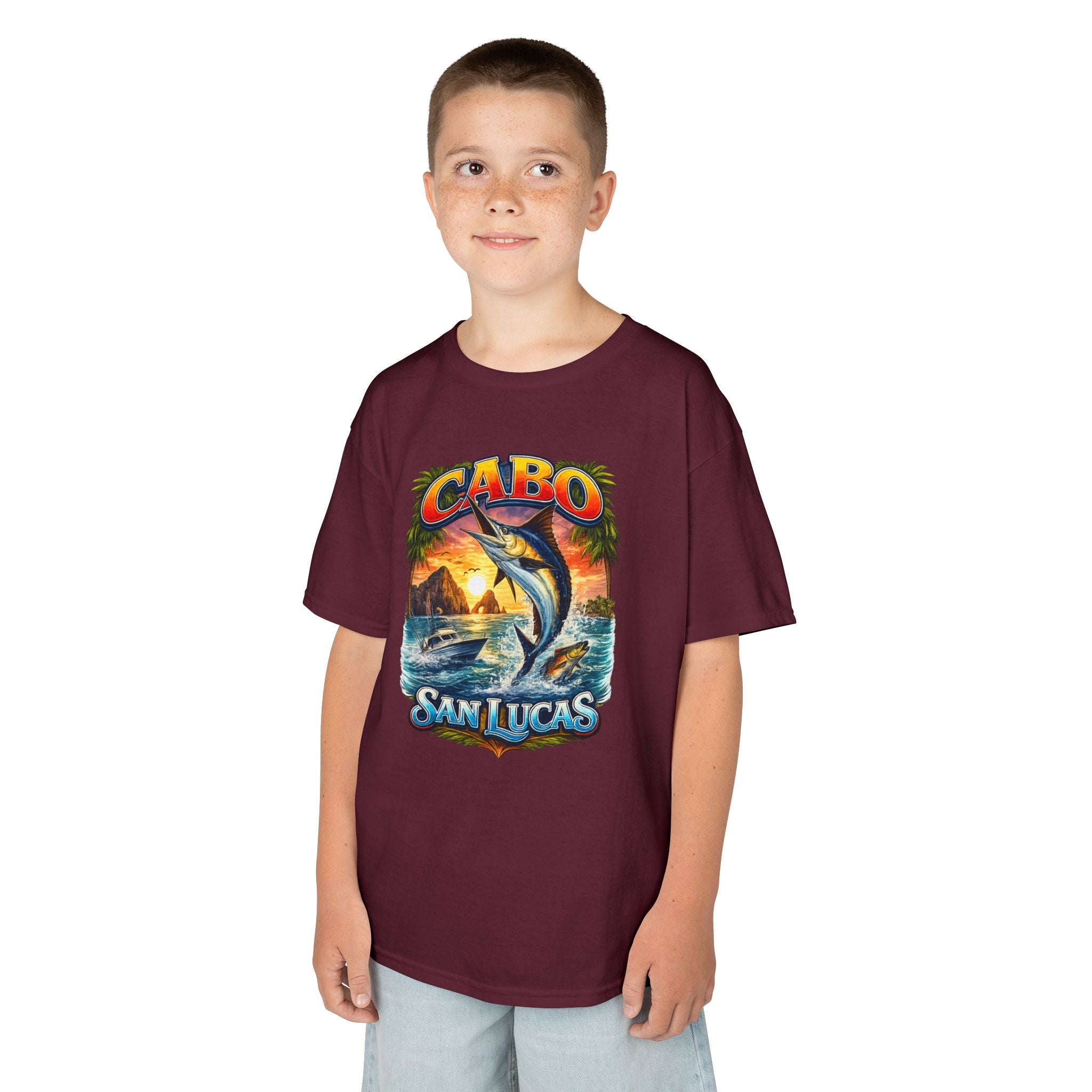 Kids T-Shirt - Cabo San Lucas Marlin Sunset Graphic