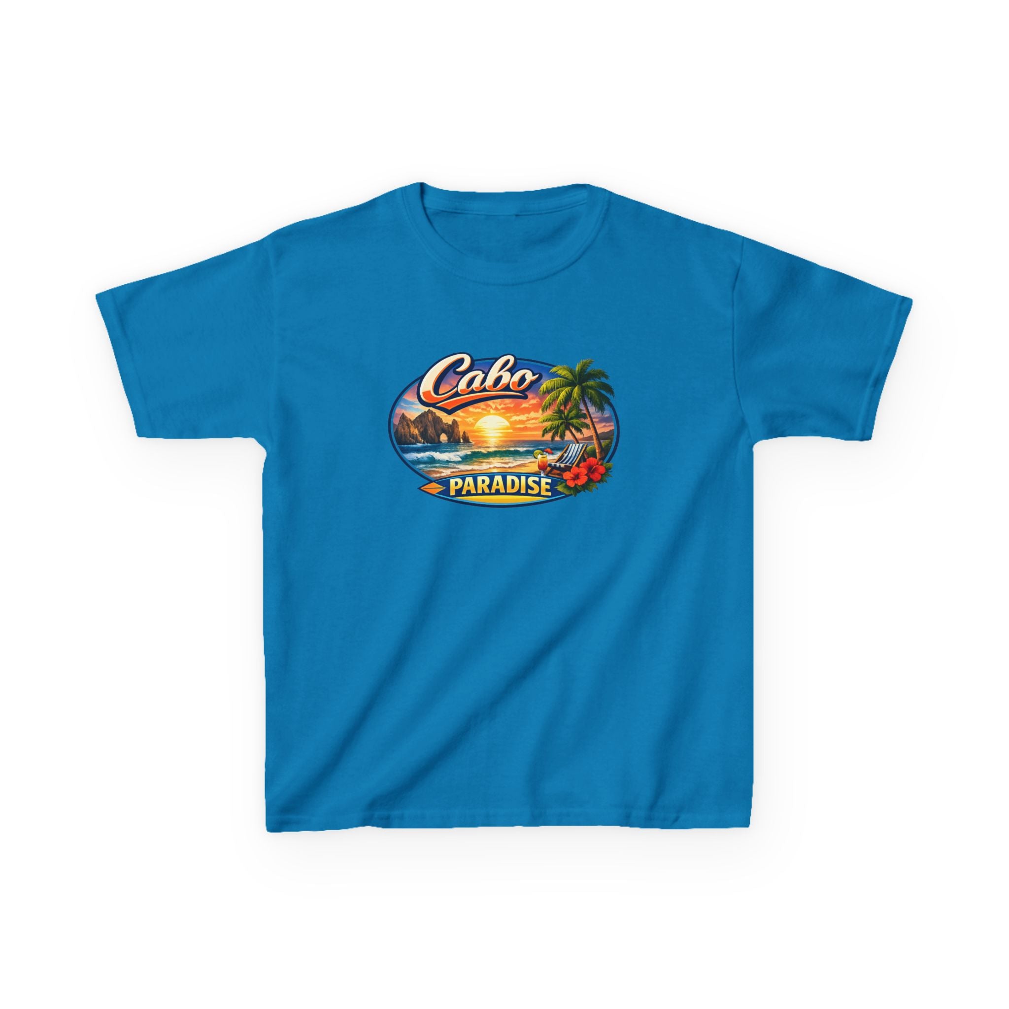 Kids Tee — "Cabo Paradise" Sunset Beach Graphic